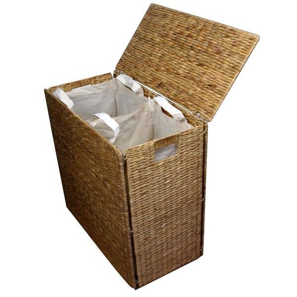 Shop Double Sided Laundry Clothes Hamper Basket Wicker Seagrass
