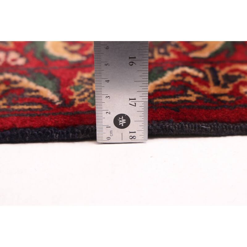 ECARPETGALLERY Hand-knotted Teimani Dark Navy, Red Wool Rug - 3'10 x 5'11