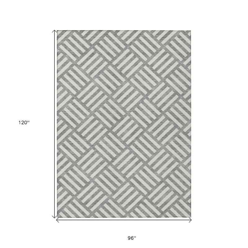 HomeRoots Geometric Transitional Rectangle Outdoor Rug