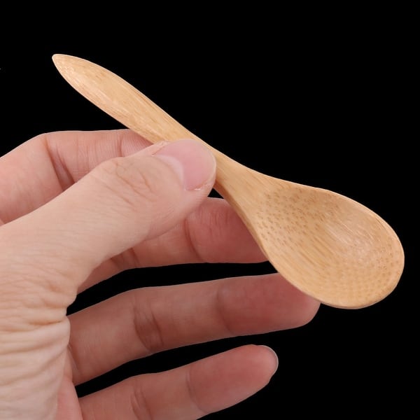 4pcs Wooden Round Handle Scoop Teaspoon Mini Small Salt Shovel