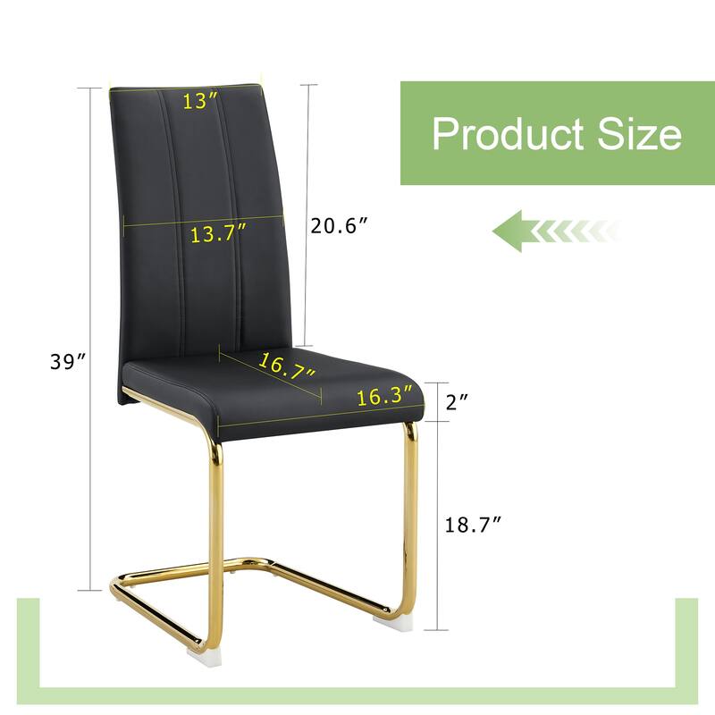 Set of 2 Modern High-Back Side Chairs