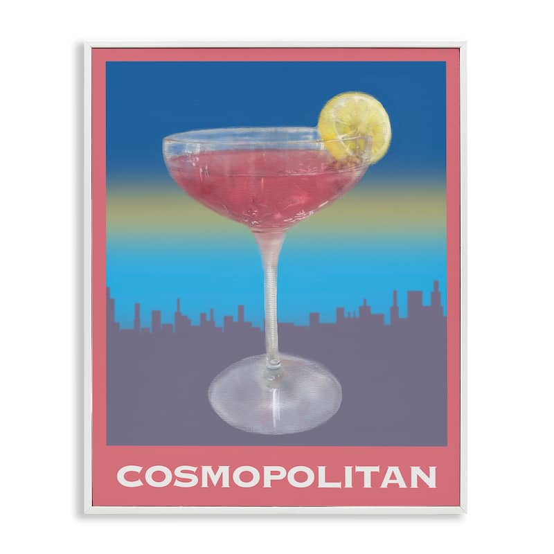 Stupell Cosmopolitan over Cityscape Framed Giclee Art Design By Matthew Piotrowicz - 24 x 30 - White