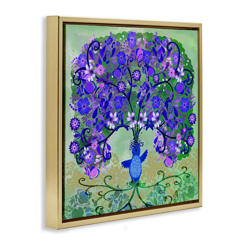 Stupell Tree Blooming From Bird Framed Floater Canvas Wall Art Design By Kay Widdowson