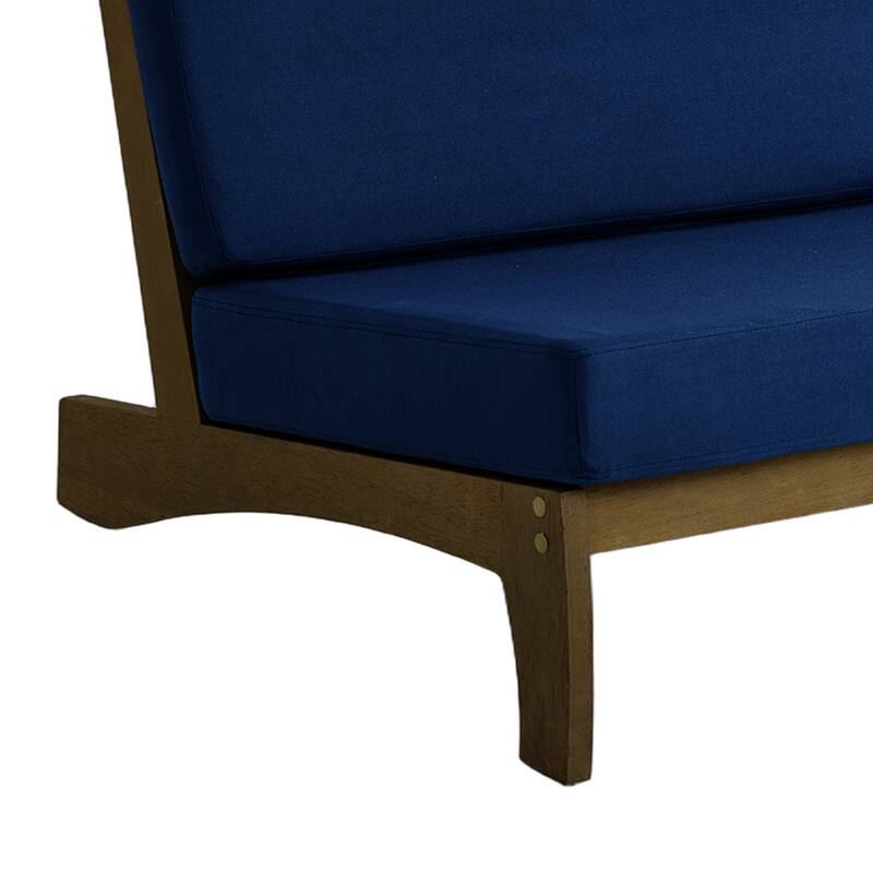 2-Piece Casual Teak Outdoor Patio Sofa Set with Side Table