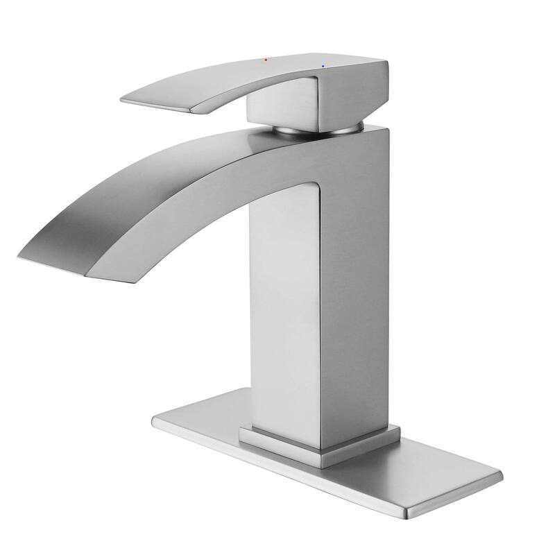 6.54"H Solid Brass Single Handle Single Hole Bathroom Waterfall Faucet