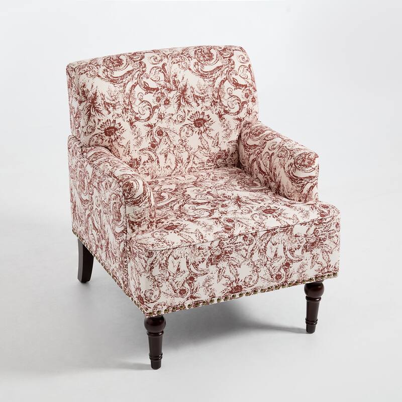 2 Set Upholstered Accent Chairs Nailhead Trim Armchairs