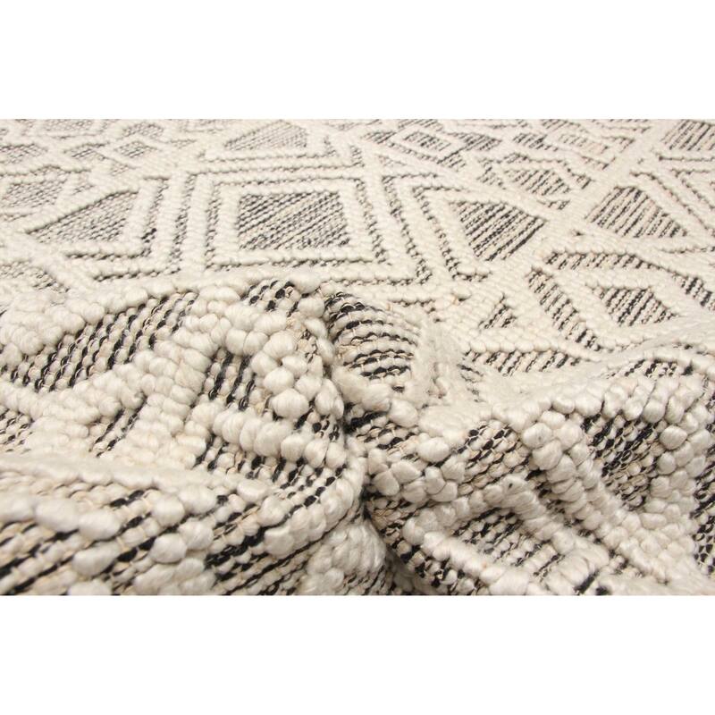 ECARPETGALLERY Braid weave Sienna Cream Wool Rug - 5'0 x 8'0
