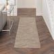 Nourison Positano Ombre Casual Modern Indoor/Outdoor Rug - 2'2" x 12' Runner - Beige
