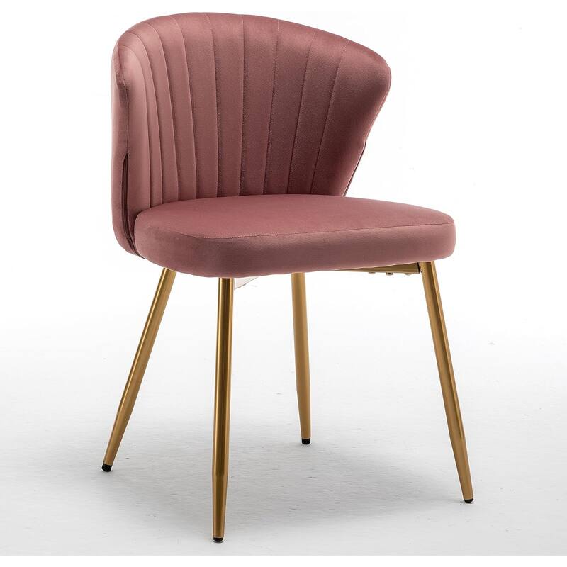 Modern Velvet Accent Chair with Channel-Tufted Design Comfortable and Trendy Armless Seat