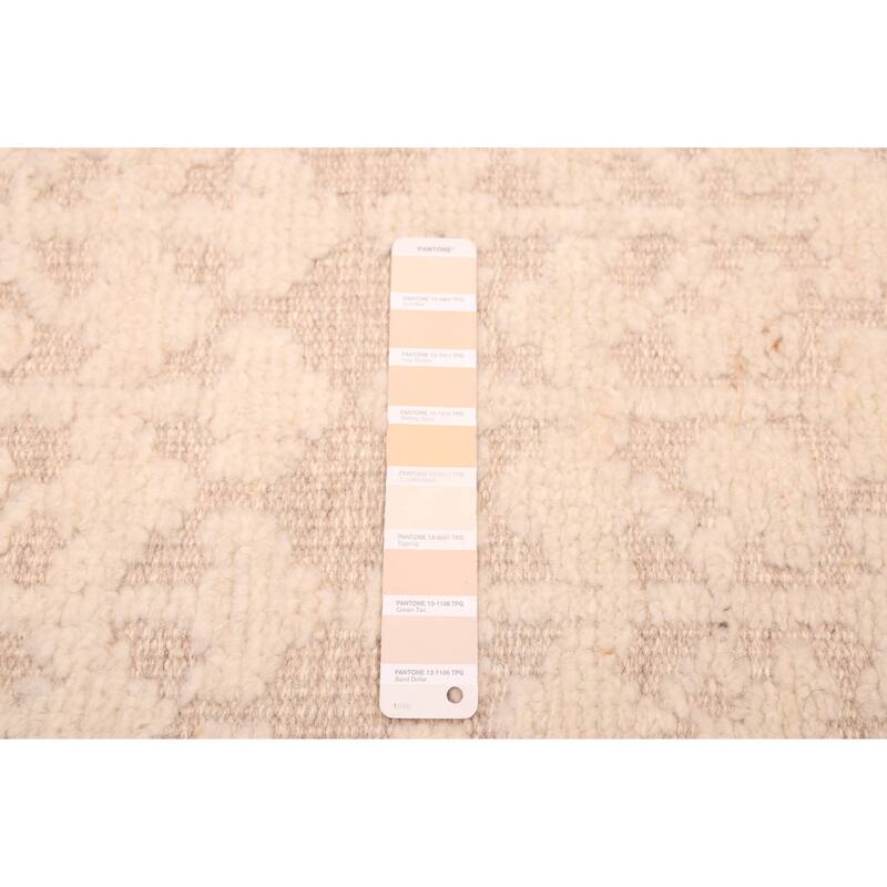 ECARPETGALLERY Hand-knotted Tangier Cream Wool Rug - 5'0 x 7'10