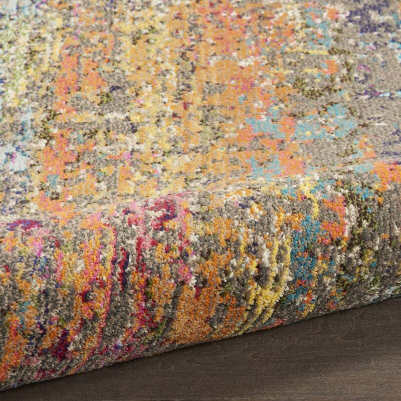 Power Loomed Abstract Modern Non Skid Stain Resistant Area Rug - 120' X '26' X '0.5