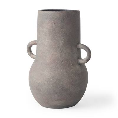 Armani Brown-Gray Double Ear Ceramic Vase