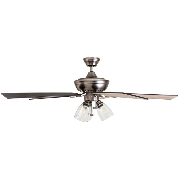 Antique Pewter 52" Ceiling Fan With Light Kit 
