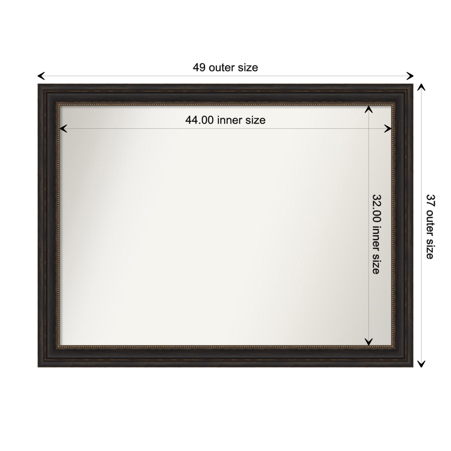 Accent Bronze Framed Non-Beveled Custom Wall Mirror, Bathroom Vanity Mirror