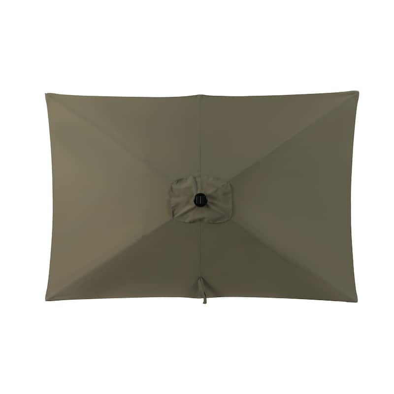 10 ft.LED Aluminum Rectanglar Market Patio Umbrella