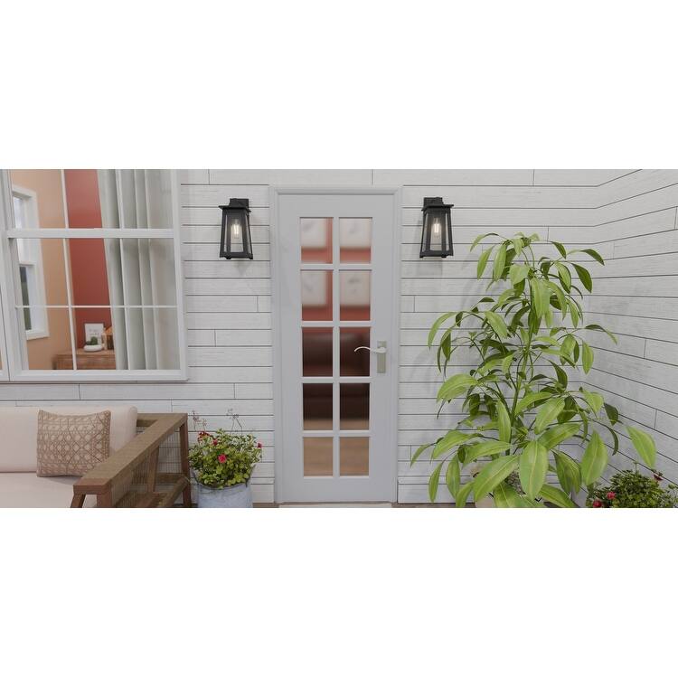 Matte Black One Light Outdoor Wall Mount from the Drescher Collection