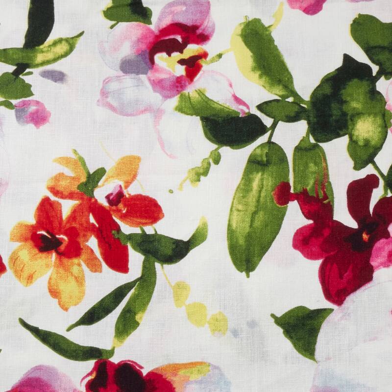 Watercolor Floral Printed Design Linen Napkin - Set of 4