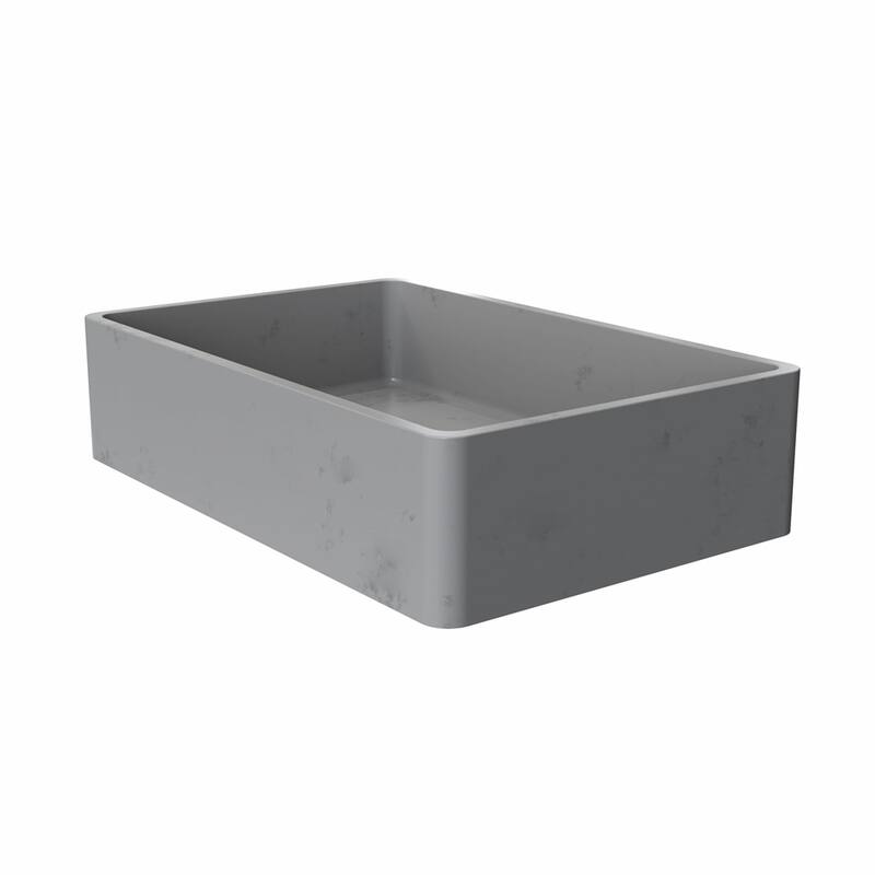19.68'' Concrete Vessel Rectangular with Patterns Bathroom Sink