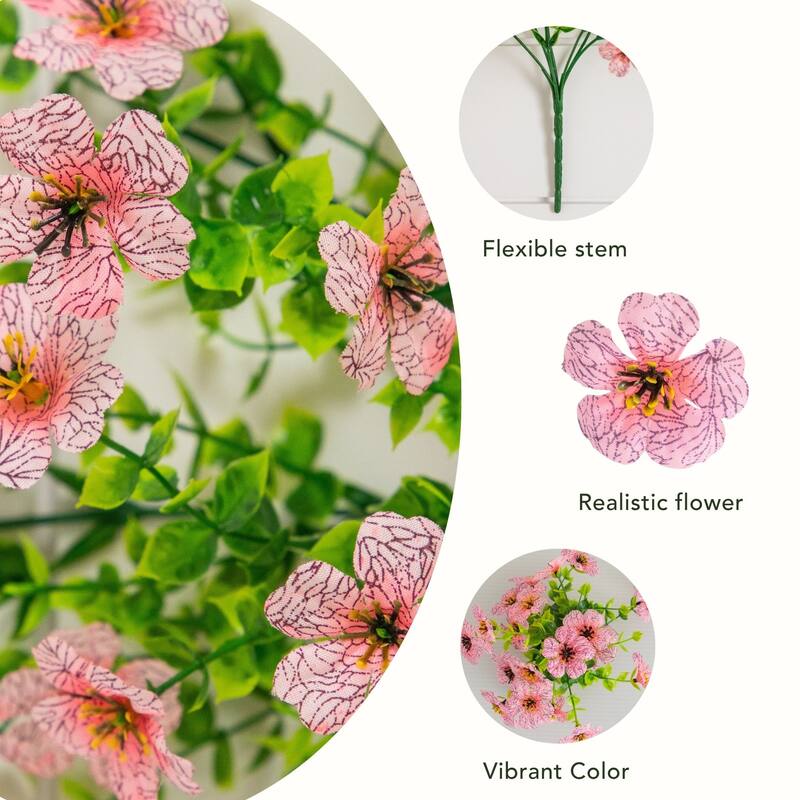 13-in UV Resistant Artificial Daisy Bush (Indoor/Outdoor) - Set of 12