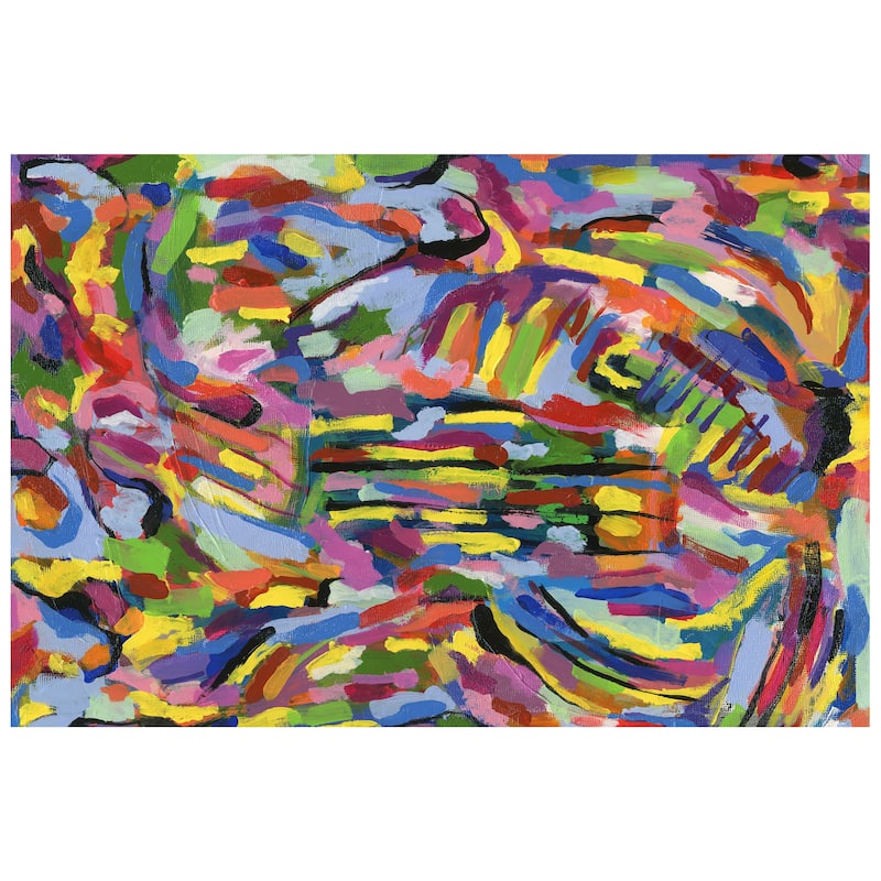 "Rules of the Rainbow II" Frameless Free Floating Tempered Glass Panel Graphic Wall Art
