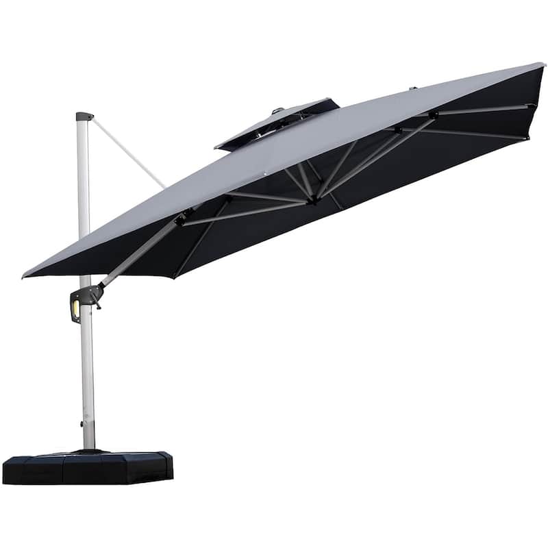 PURPLE LEAF 11 ft Square Patio Offset Umbrella