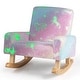preview thumbnail 10 of 8, Costway Kids Rocking Chair Upholstered Flannel Children Rocker with - See Details