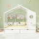 preview thumbnail 14 of 18, Gymax Twin Size House Bed Kids Bed Frame w/ 2 Storage Drawers & Fence