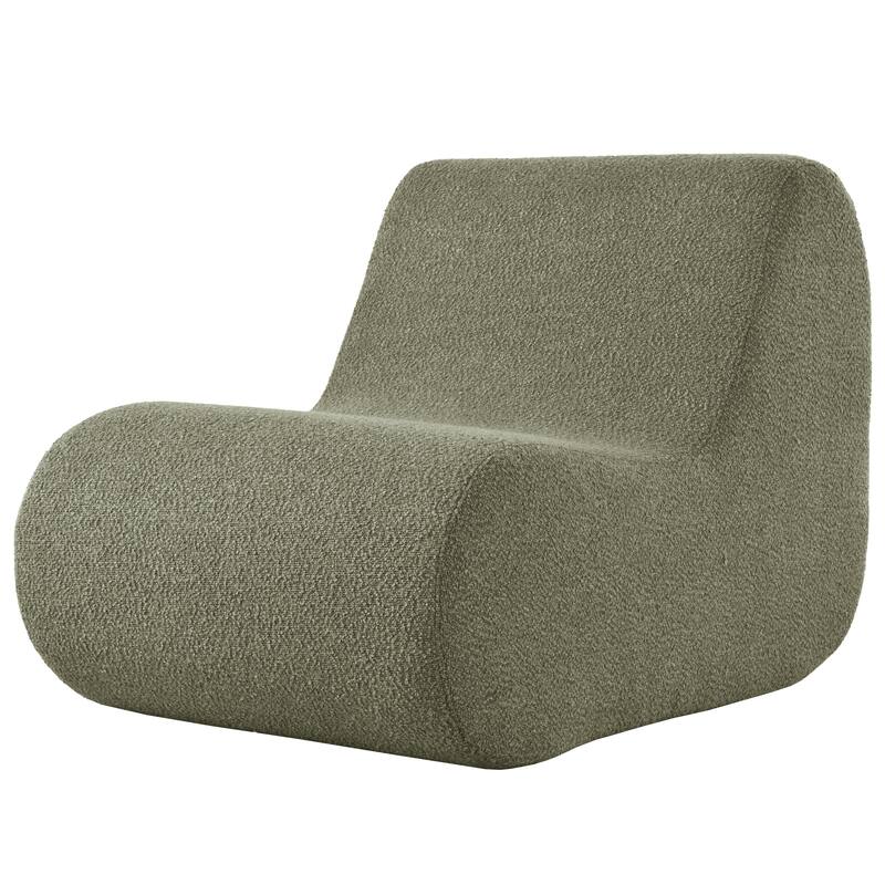 Elegant Accent Chair with Ottoman,Stylish Curved Design and Minimalist Lines for Ultimate Comfort, High-Resilience Foam