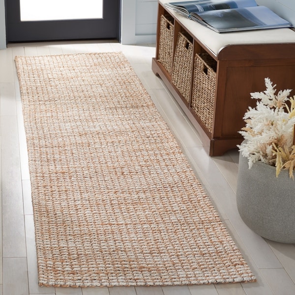SAFAVIEH Flatweave Natural Fiber Bessi Farmhouse Hemp Rug - On