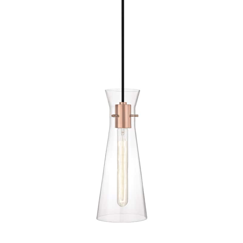 Mitzi by Hudson Valley Anya 1-light Polished Copper Pendant, Clear Glass