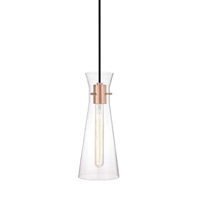 Mitzi by Hudson Valley Anya 1-light Polished Copper Pendant, Clear Glass