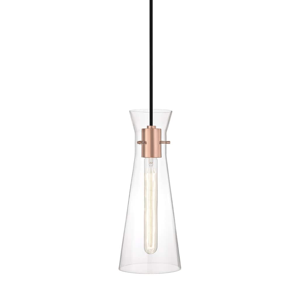 Mitzi by Hudson Valley Anya 1-light Polished Copper Pendant, Clear Glass