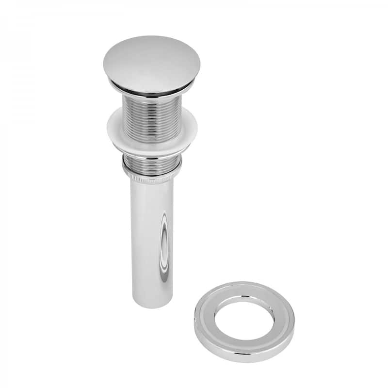 Chrome Plated Brass Pop Up Sink Drain with Mounting Ring for Bathroom Sink Renovators Supply
