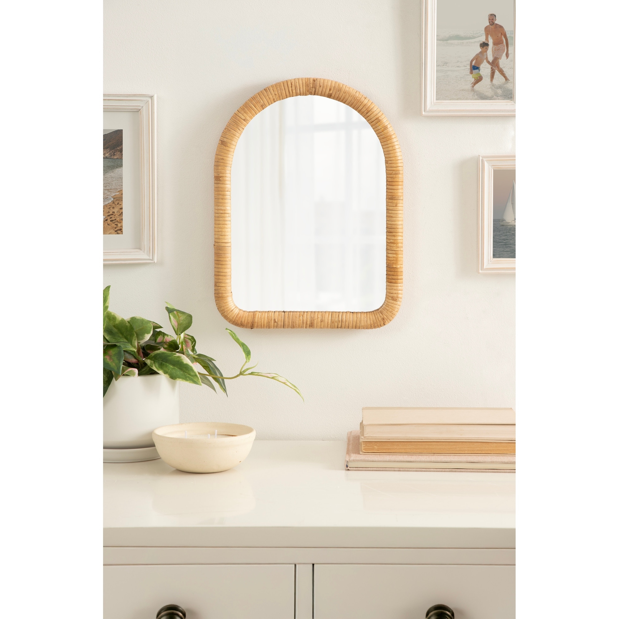 Kate and Laurel Rahfy Rattan Tabletop Mirror - 12x16 - Bed Bath