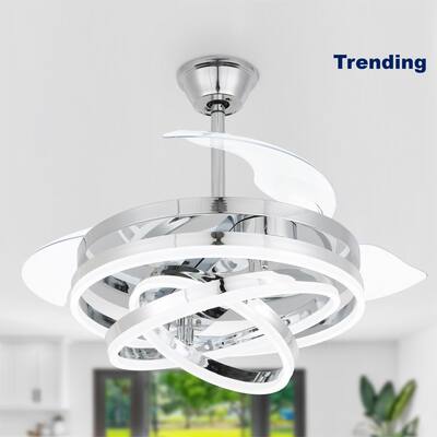 Oaks Aura 42in. LED DIY Shape Retractable Modern Ceiling Fan With Lights, 6-Speed Latest DC Motor Remote Control Ceiling Fan