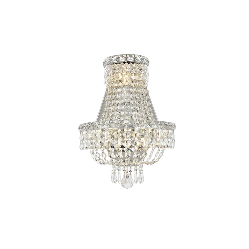 Somette Lavaux Royal Cut Crystal and Chrome 3-light Wall Sconce - Lavaux Chrome 3-Light Wall Sconce