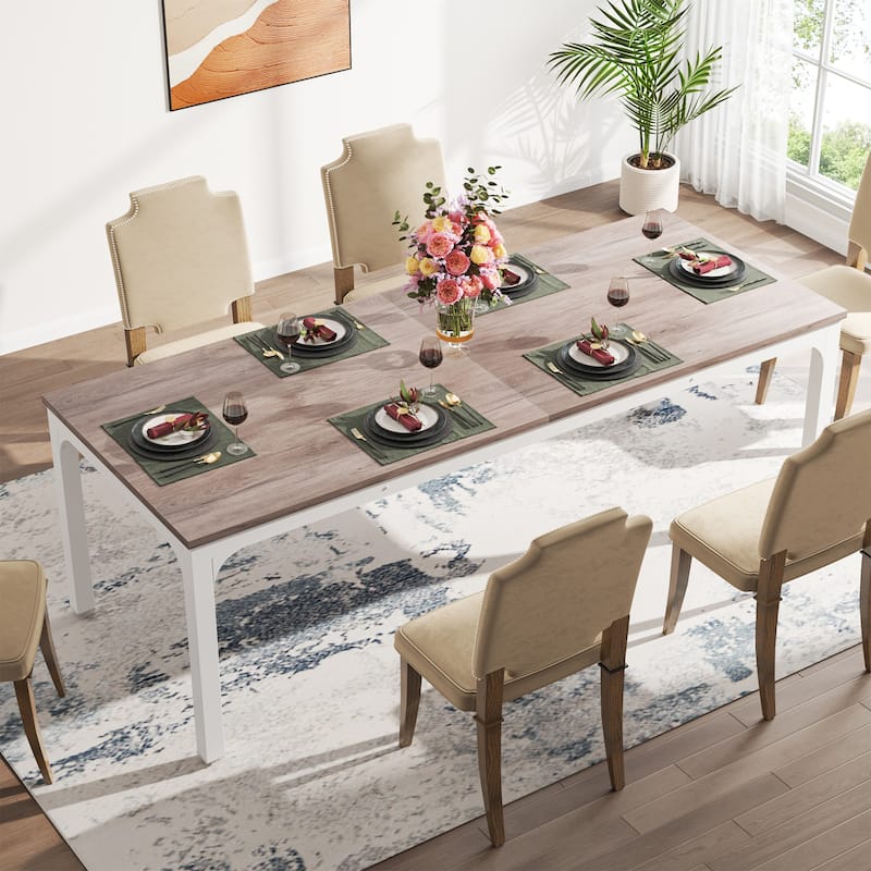 Dining Table for 6-8 Person, 78 inch Long Rectangular Kitchen Dining Table for Living Room