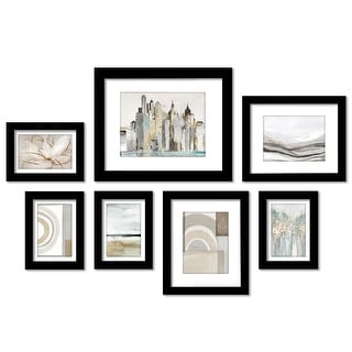 Mid Century Abstract by PI Creative 7 Piece Framed Wall Art Set
