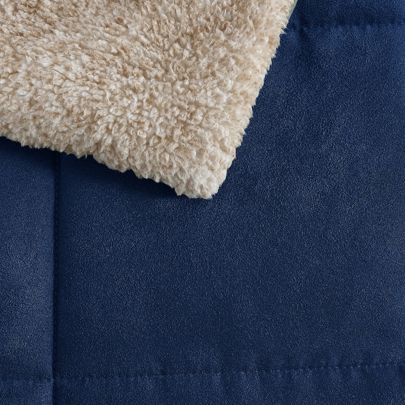 Nautica Beckett Microsuede Reversible Navy Comforter Set