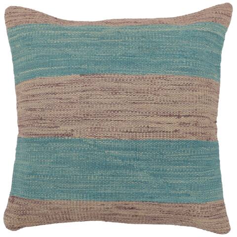 Eclectic Turkish Waters hand-woven kilim pillow - 18'' x 19''