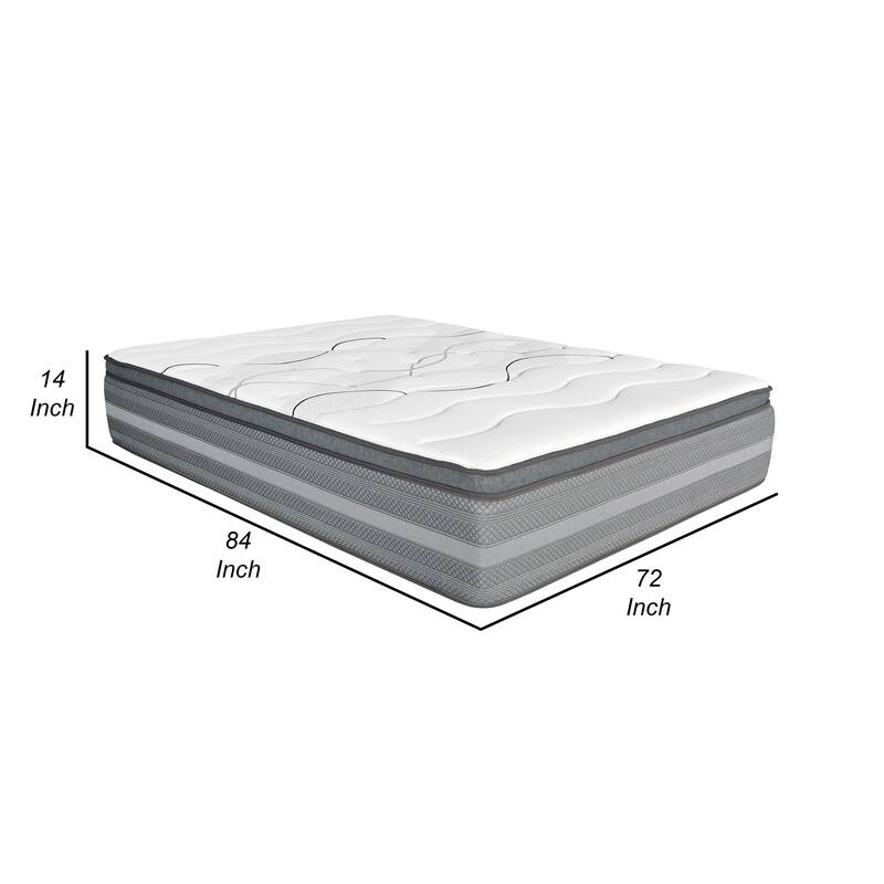 Dani 14 Inch California King Mattress, Pocket Coil Hybrid, Foam Layers