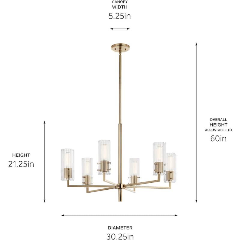 Kichler 52679 Velestino 6 Light 31" Wide Chandelier