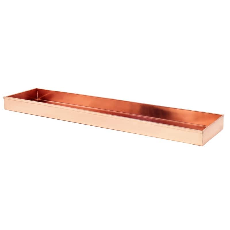Achla Designs Long Decorative Stainless Steel Tray, Polished Copper Plated - 29 Inch Wide