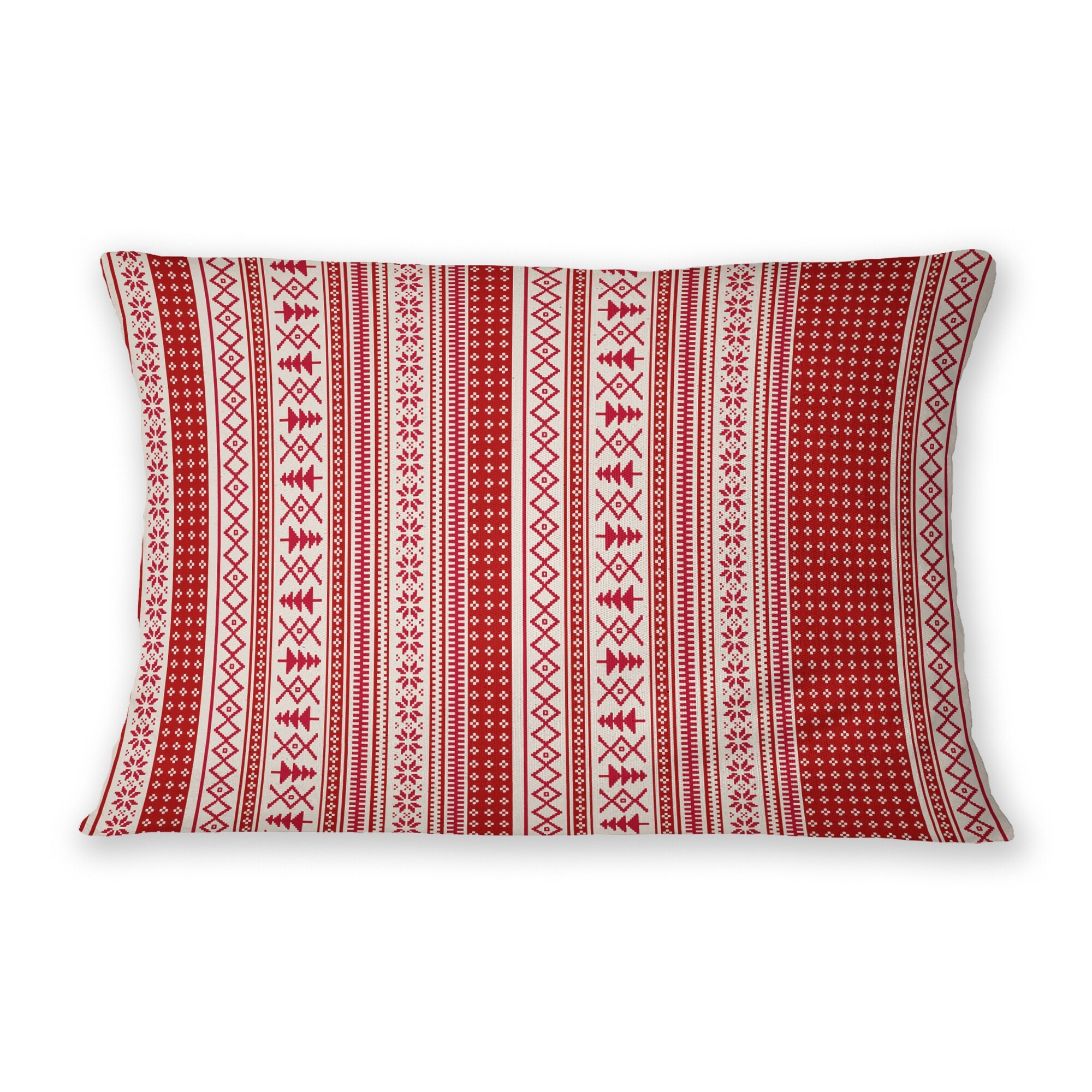 Red and clearance white lumbar pillows