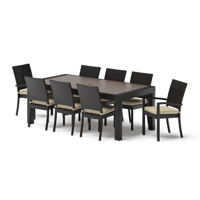 Deco 9 Piece Aluminum Outdoor Patio Dining Set - Maxim Beige