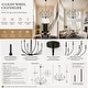 preview thumbnail 7 of 13, LALUZ Modern Transitional 2-Tier 12-Light Black Wheel Chandelier for Large Living Dining Room Entryway - Dia. 48.8" x H 31.5"