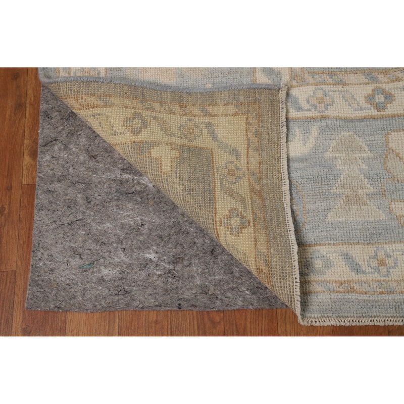 Hand Knotted Oriental 100% Wool Carpet Transitional All-Over Greys & Charcoal Oushak Area Rug - 11' 11'' X 9' 4''