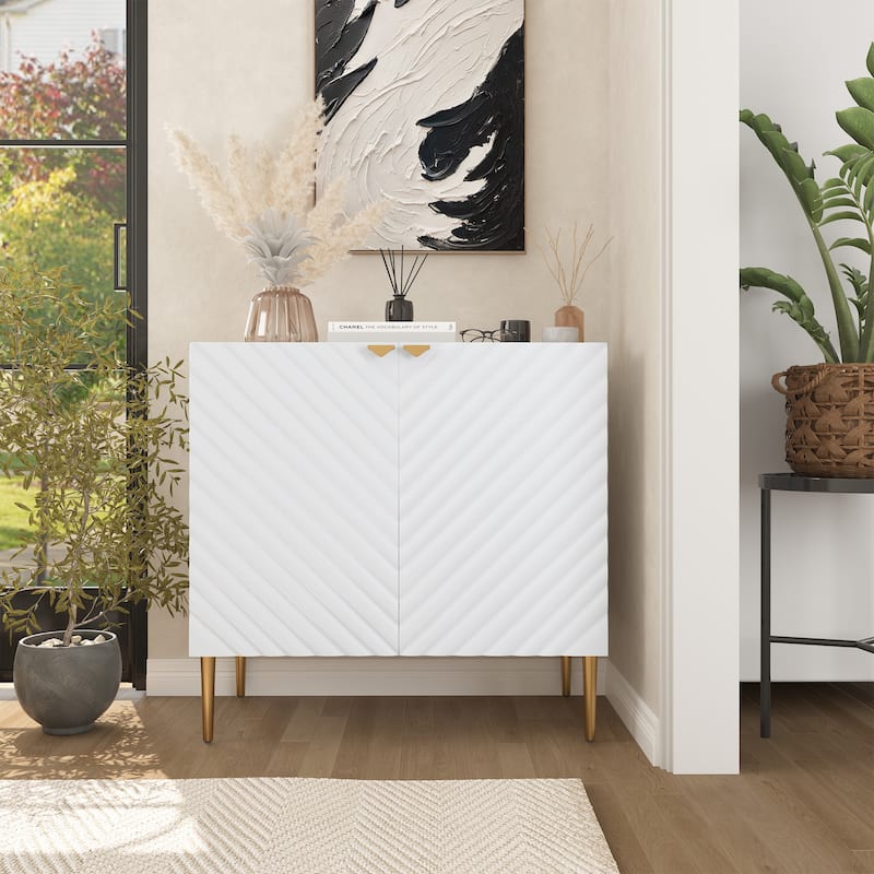 Clihome 2-Door Storage Buffet Sideboard with Adjustable Shelf