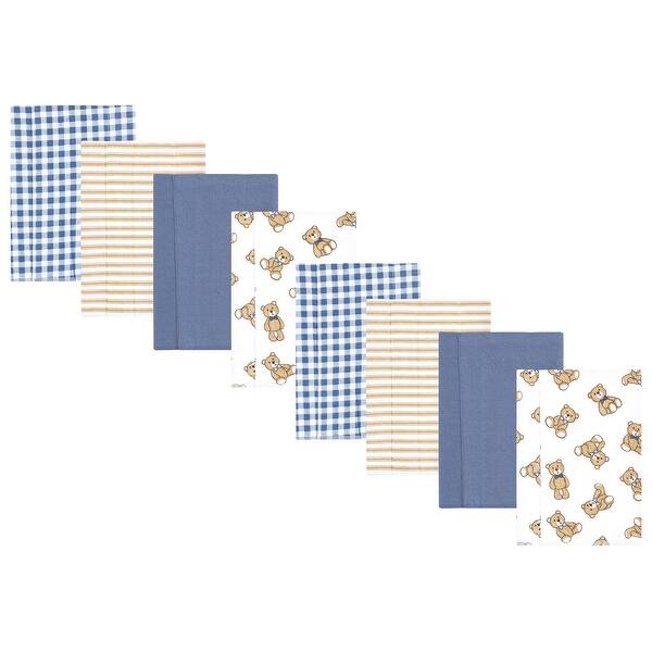 slide 1 of 1, Hudson Baby Boys and Girls Cotton Poly Flannel Burp Cloths 8-Pack, Gentleman Bear, One Size - Gentleman Bear 8-Pack - One Size One Size - Gentleman Bear 8-Pack