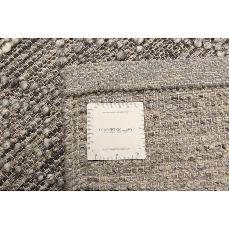 ECARPETGALLERY Braid weave Sienna Grey Wool Rug - 6'1 x 9'0